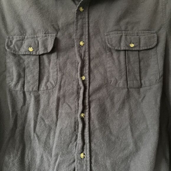 King Size Mens Flannel Shirt 3XB Long Sleeve Pockets Workwear Gray Rugged Warm - Picture 3 of 12